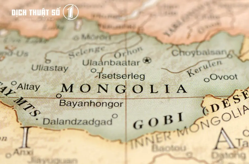 Mông Cổ sử dụng tiếng Mông Cổ (tiếng Anh là Mongolian)