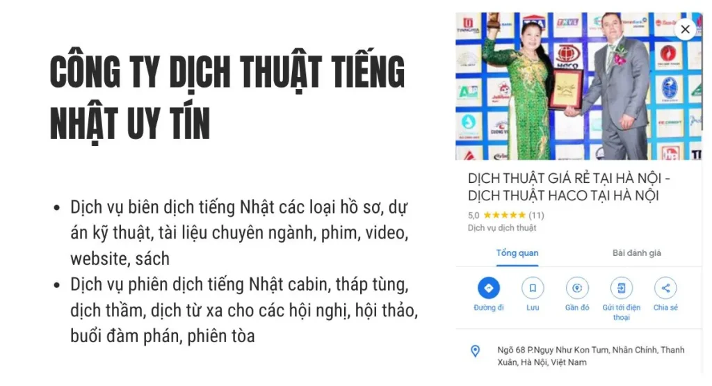 công ty dịch tiếng Nhật HACO