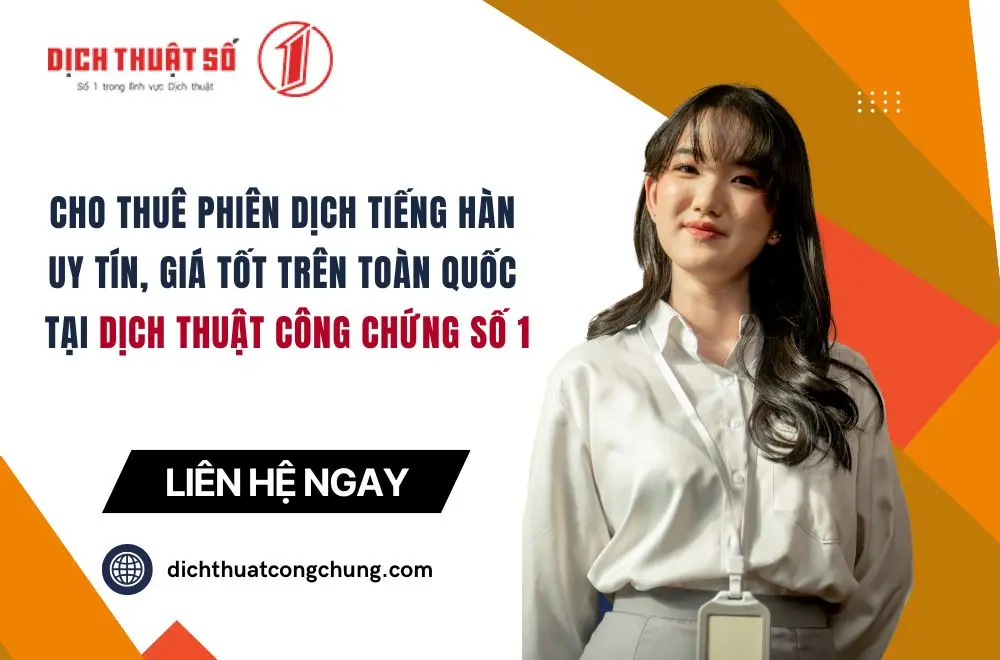 Cho thuê phiên dịch tiếng Hàn trên toàn quốc