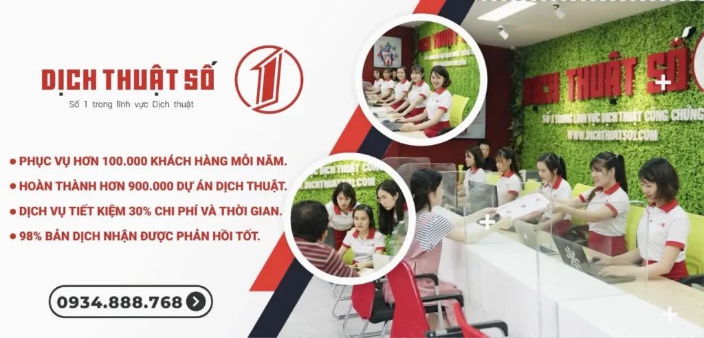 Văn phòng Dịch Thuật Công Chứng Số 1 - Dịch lấy nhanh, giá rẻ, uy tín