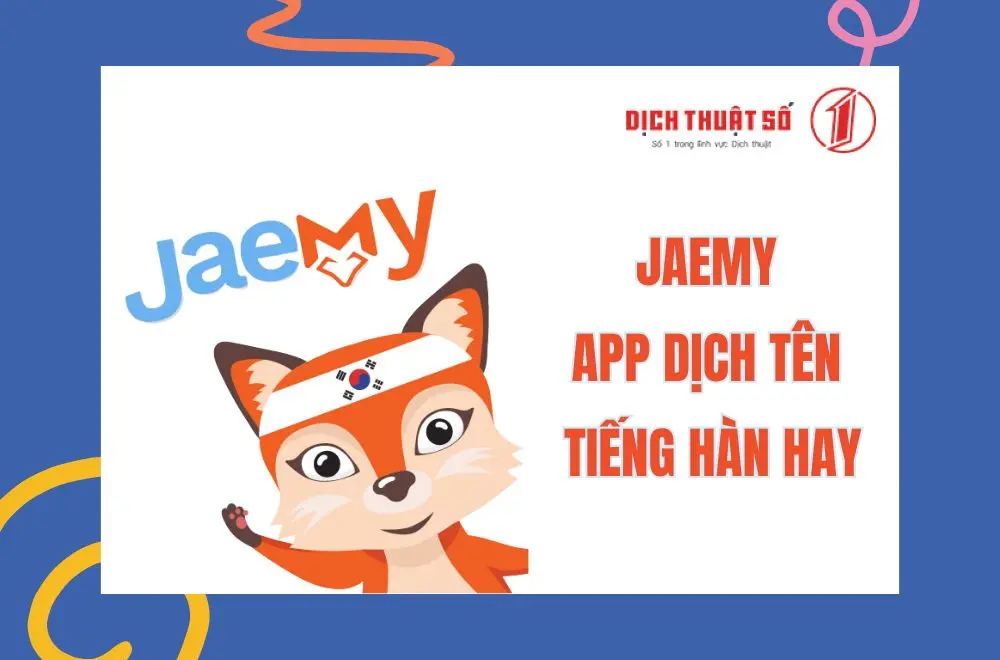 Jaemy - App dịch tên tiếng Hàn hay