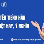 dịch tên tiếng hàn sang tiếng việt