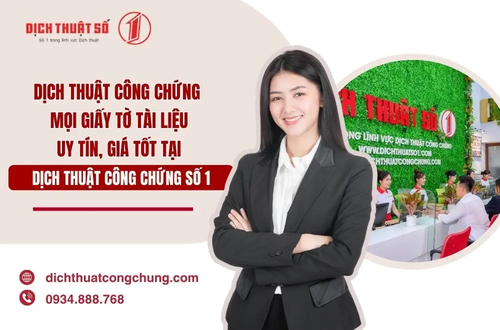 Dịch thuật công chứng không cần bản gốc tại Dịch Thuật Công Chứng Số 1