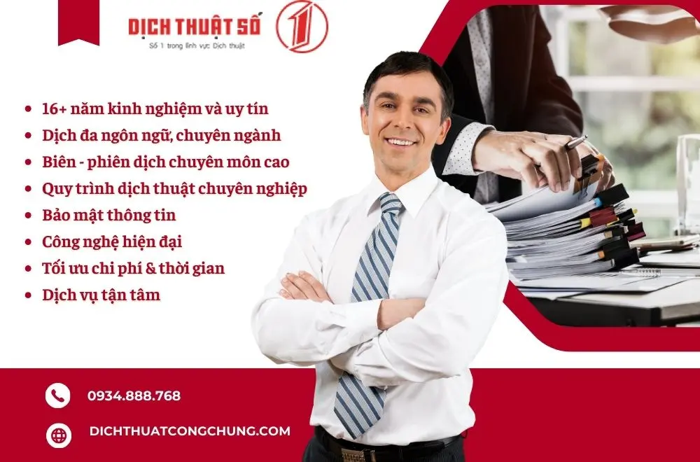 Dịch thuật công chứng chuyên nghiệp tại Dịch Thuật Công Chứng Số 1