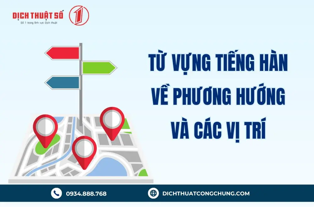 Từ vựng tiếng Hàn về phương hướng và các vị trí