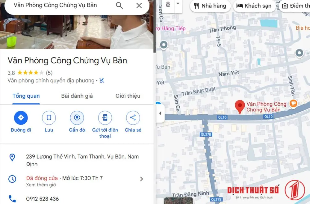 Văn phòng công chứng Vụ Bản tỉnh Nam Định