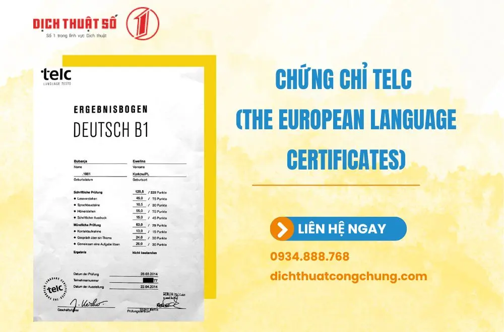 Chứng chỉ tiếng Đức TELC (The European Language Certificates)