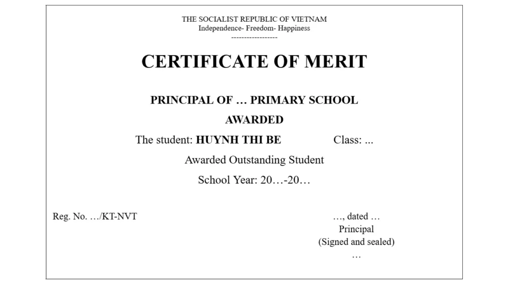 dịch vụ dịch giấy khen sang tiếng Anh