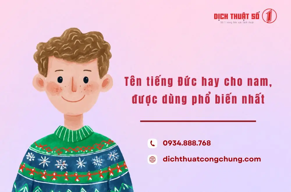Tên tiếng Đức hay cho nam, được dùng phổ biến nhất