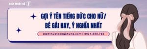 Gợi Ý Tên Tiếng Đức Cho Nữ/Bé Gái Hay, Ý Nghĩa Nhất