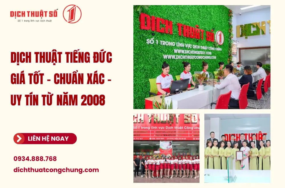 Dịch Thuật Công Chứng Số 1 – Công ty dịch thuật tiếng Đức uy tín, giá tốt