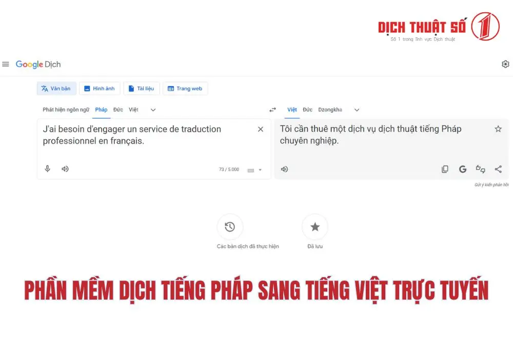 Google Dịch - Phần mềm dịch tiếng Pháp sang Tiếng Việt trực tuyến