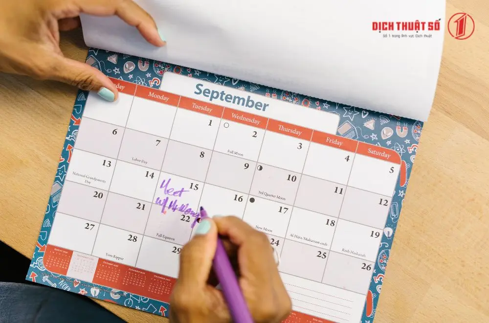 Các tháng trong tiếng Pháp