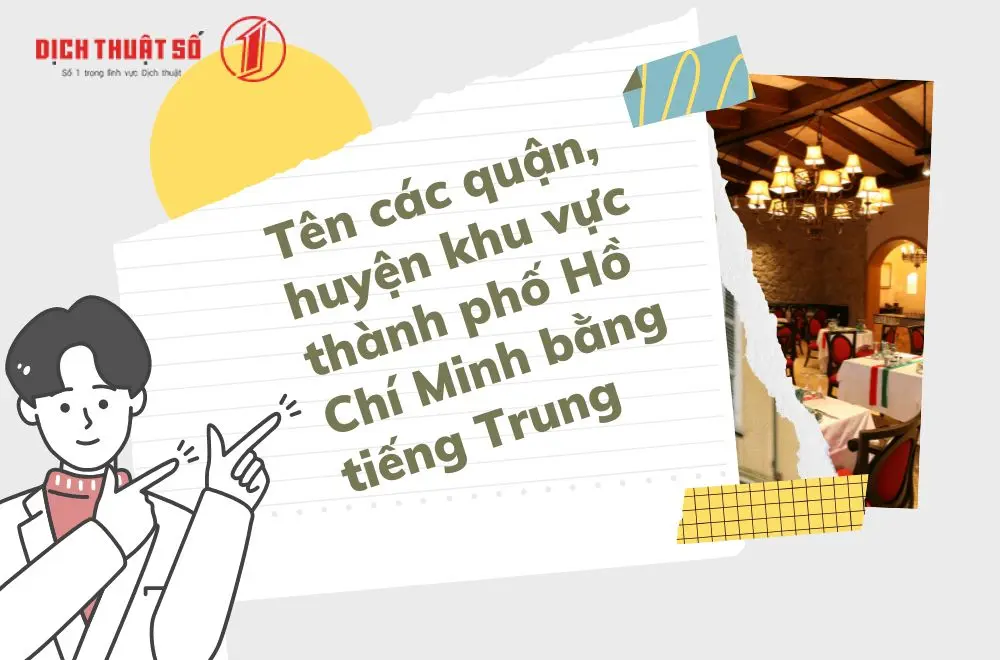Dịch địa chỉ sang tiếng Trung một số địa điểm 