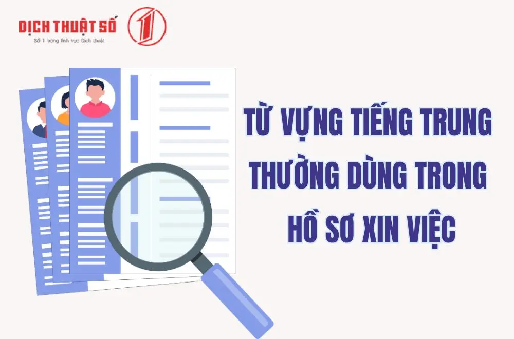 Từ vựng tiếng Trung thường dùng trong hồ sơ xin việc