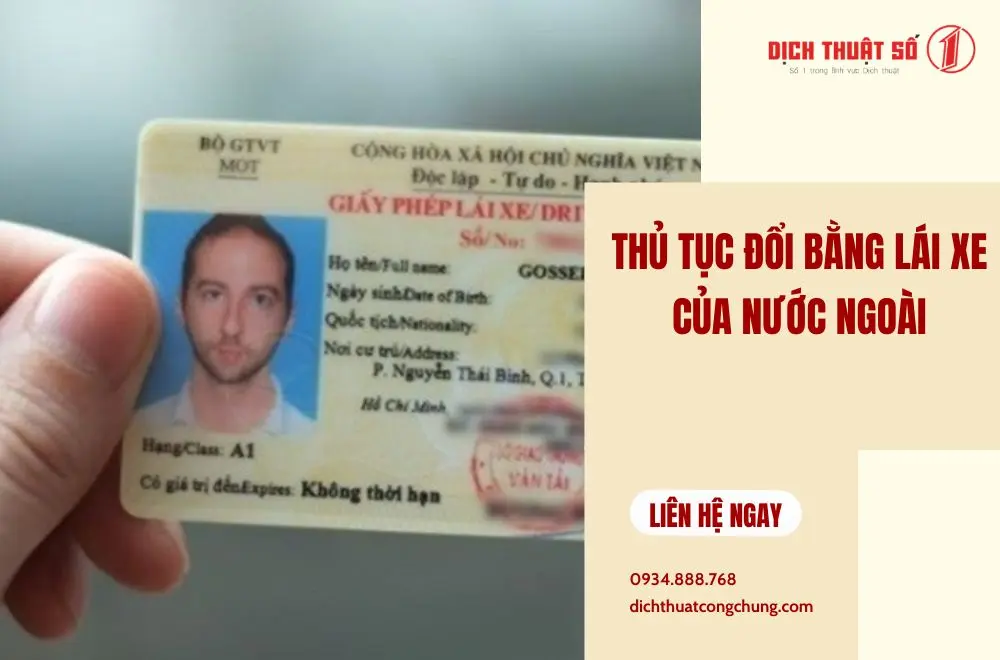 Thủ tục đổi bằng lái xe của nước ngoài