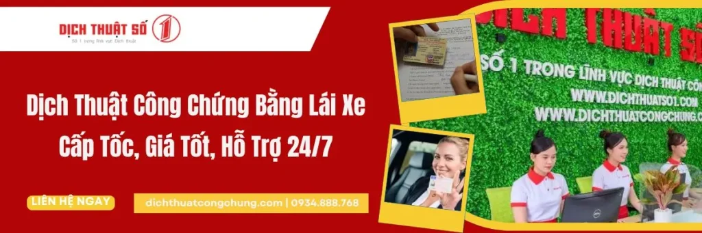 Dịch Thuật Công Chứng Bằng Lái Xe Cấp Tốc, Giá Tốt, Hỗ Trợ 24/7