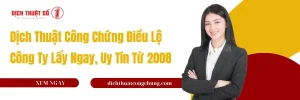 Dịch Thuật Công Chứng Điều Lệ Công Ty Lấy Ngay, Uy Tín Từ 2008