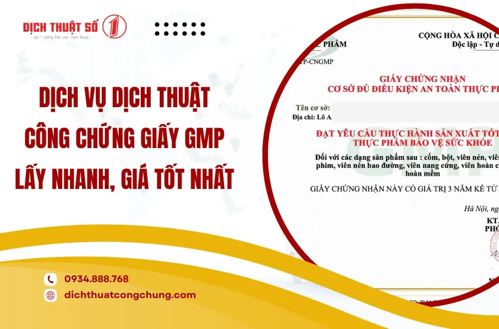 Dịch vụ dịch thuật công chứng lấy nhanh, phí rẻ
