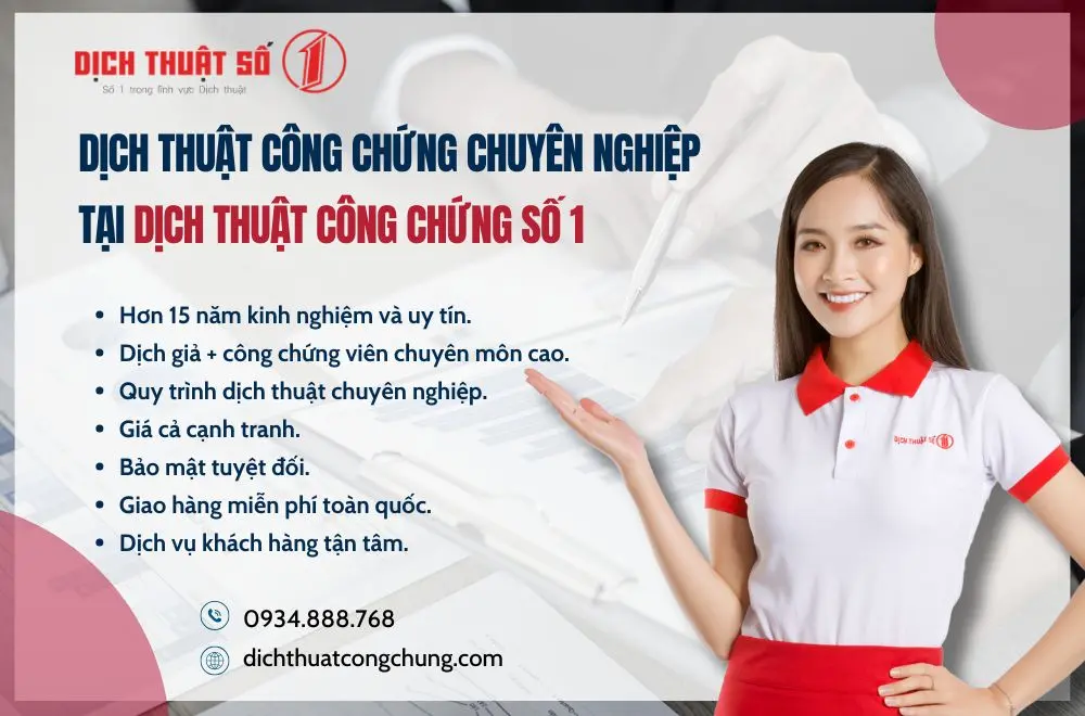 Lợi thế khi sử dụng dịch vụ tại Dịch Thuật Công Chứng Số 1