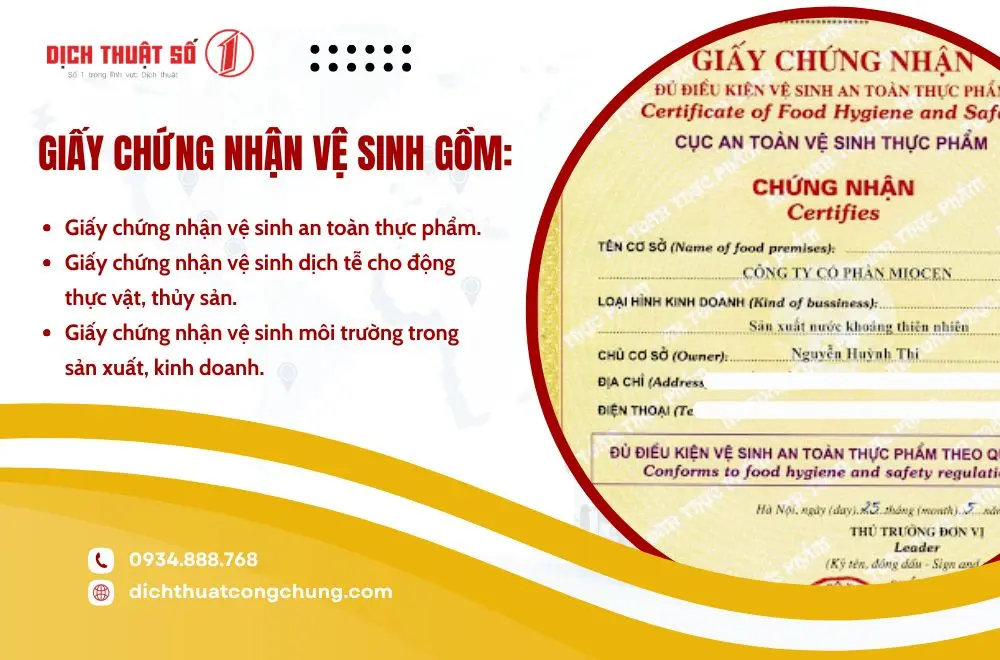 Giấy chứng nhận vệ sinh là gì?