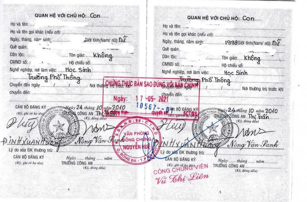 Sổ hộ khẩu photo công chứng là gì?