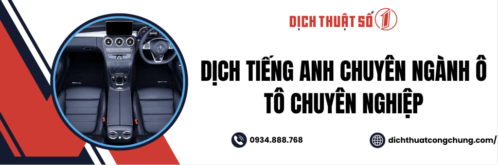 Dịch Tiếng Anh Chuyên Ngành Ô Tô | Dịch Thuật Công Chứng Số 1