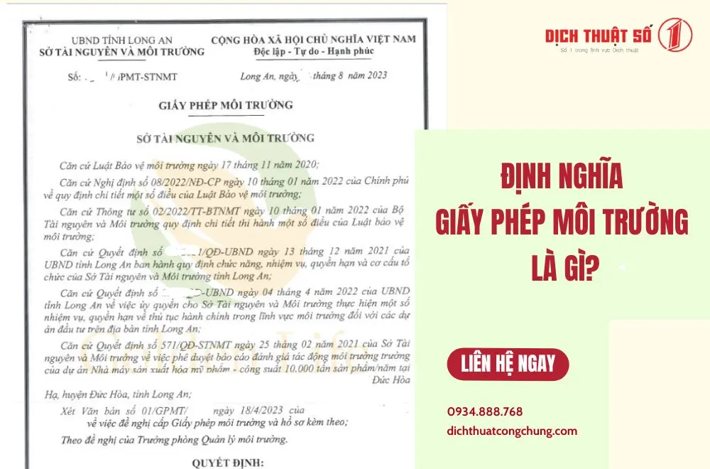 Giấy phép môi trường là gì?