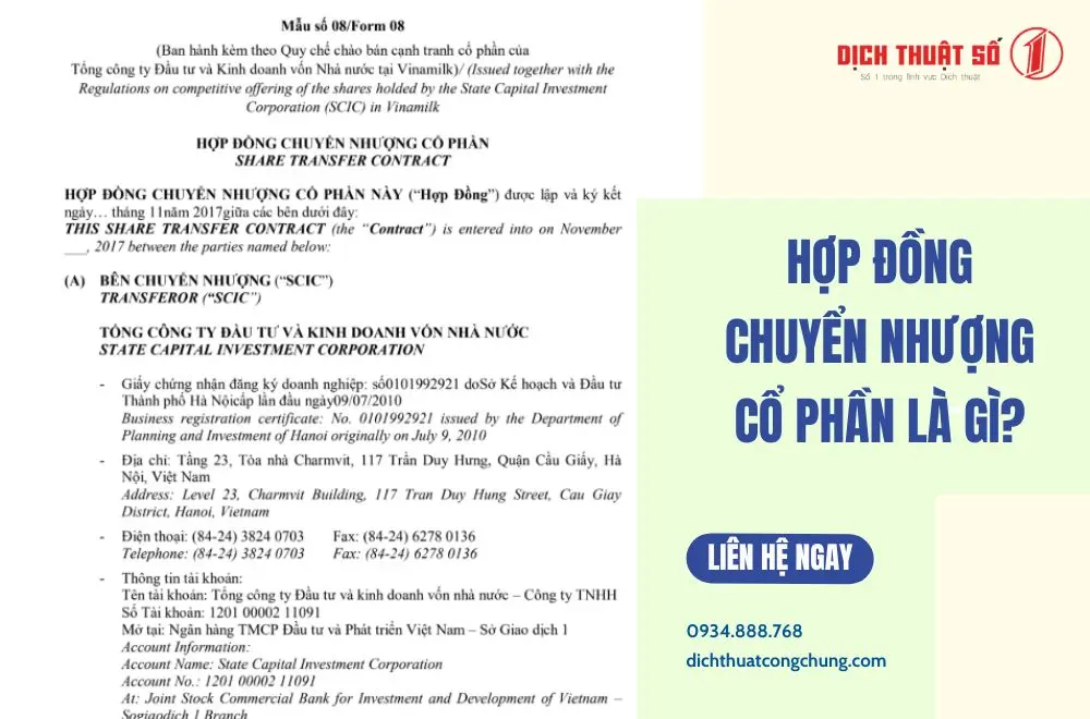 Hợp đồng chuyển nhượng cổ phần là gì? 