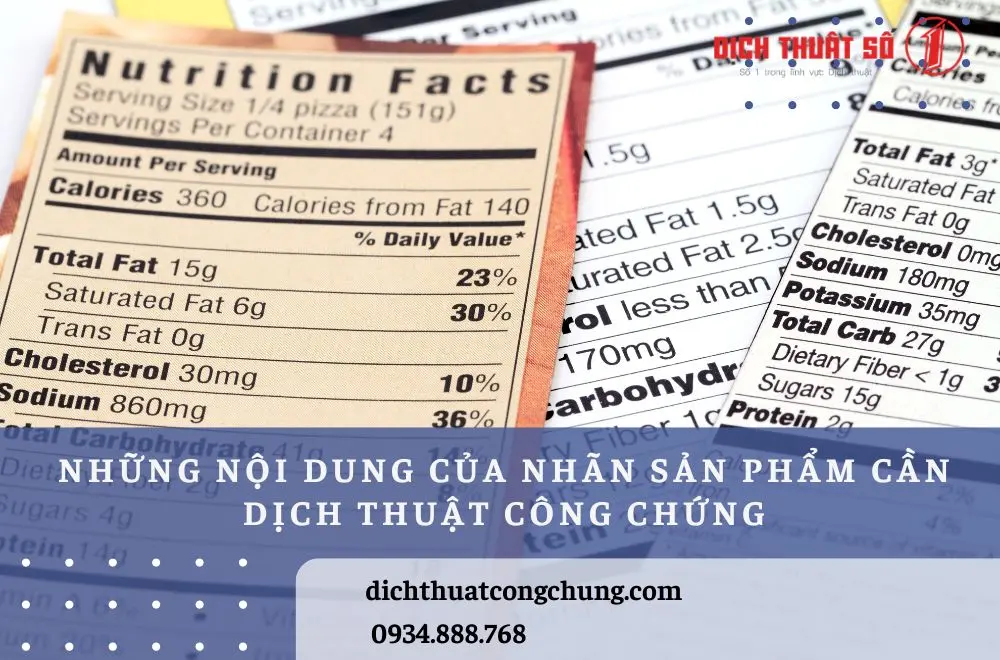 Những nội dung của nhãn sản phẩm cần dịch thuật công chứng
