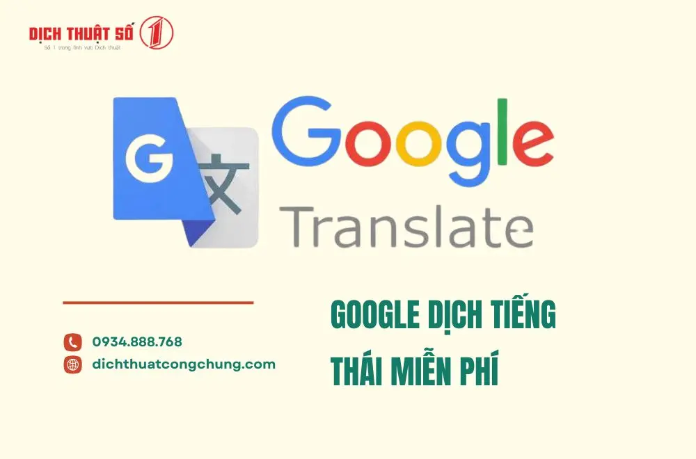 Google Dịch tiếng Thái miễn phí