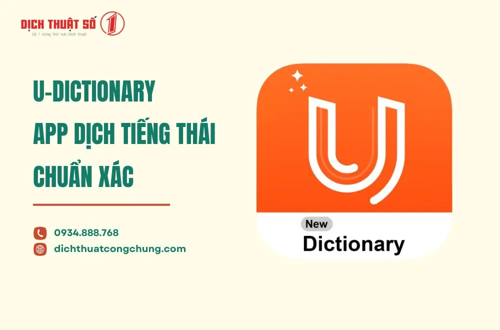 U-Dictionary - App dịch tiếng Thái Lan chuẩn xác