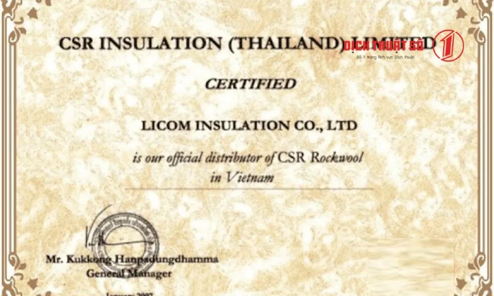 Chứng chỉ du lịch tiếng Thái