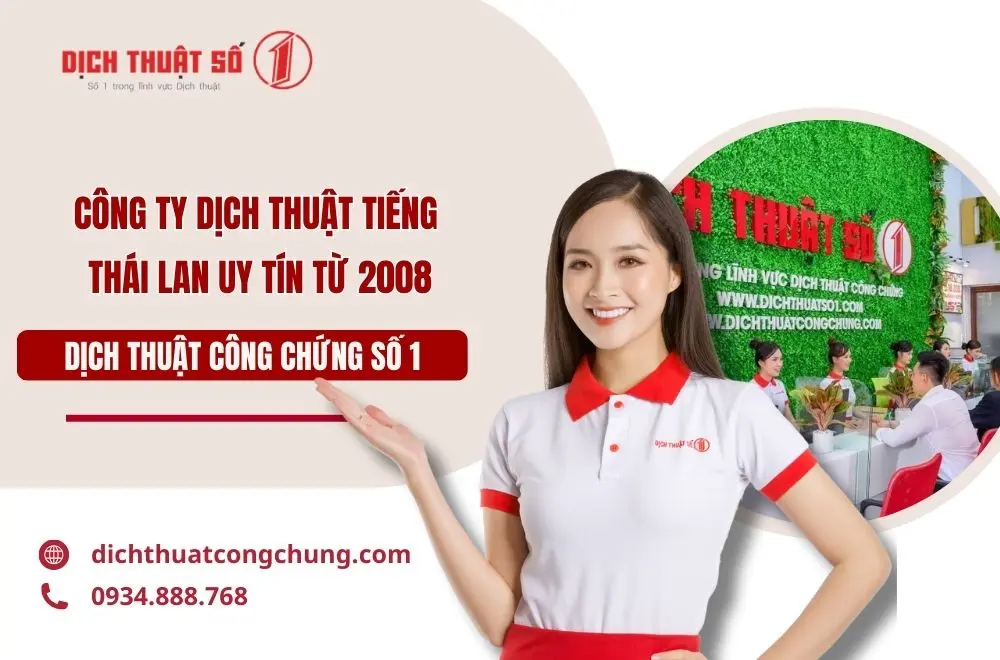 Dịch Thuật Công Chứng Số 1 - Công ty dịch thuật tiếng Thái Lan uy tín từ 2008