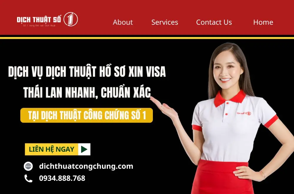 Dịch vụ dịch thuật hồ sơ xin visa Thái Lan nhanh, chuẩn xác