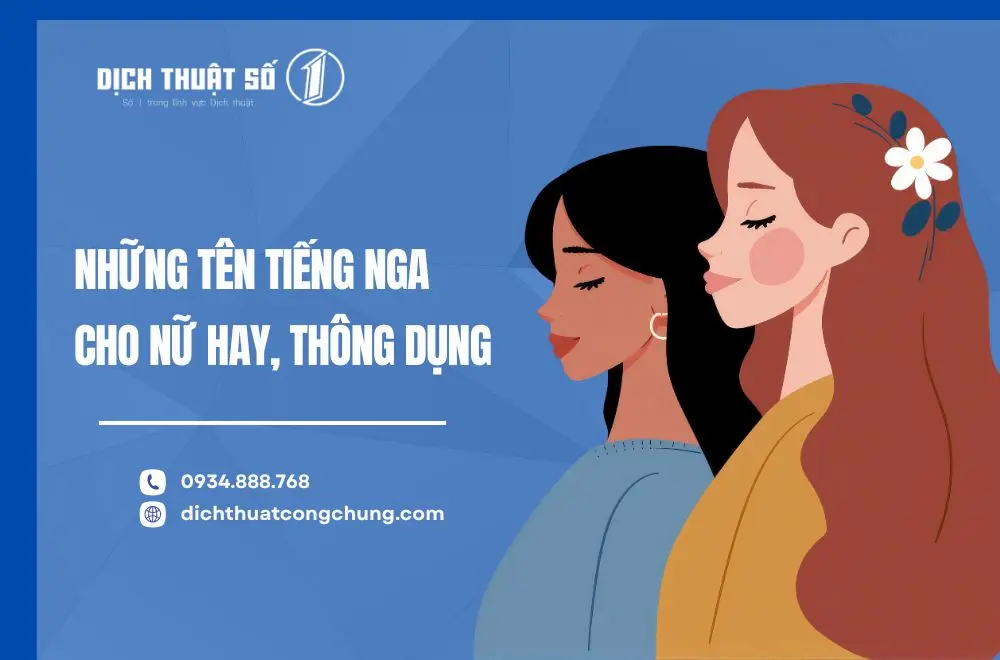 Những tên tiếng Nga cho nữ hay, được đặt thông dụng