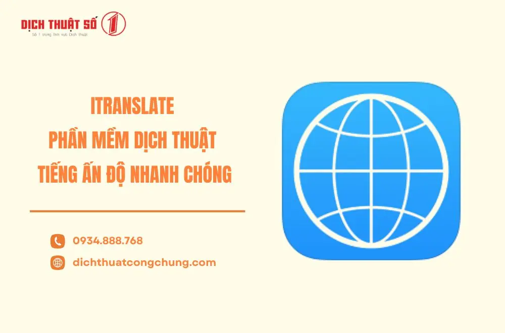 Phần mềm dịch thuật tiếng Ấn Độ nhanh chóng iTranslate 