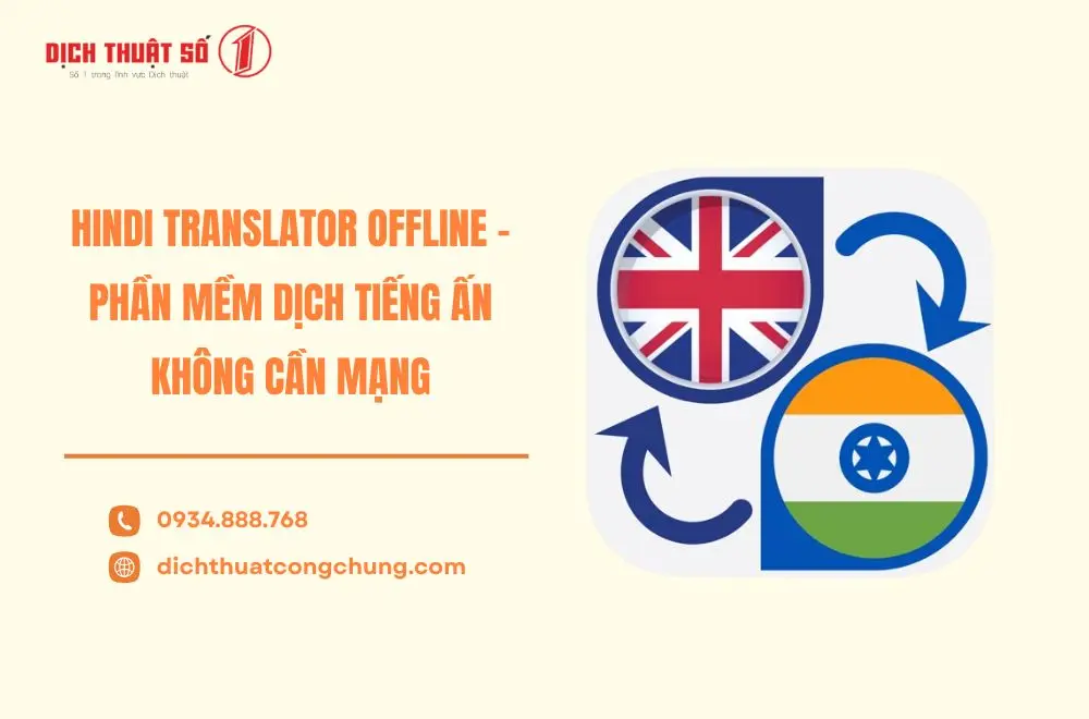Hindi Translator Offline – Phần mềm dịch tiếng Ấn không cần mạng
