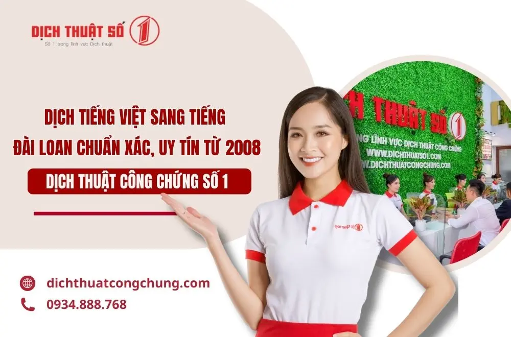 dịch vụ dịch tiếng Việt sang tiếng Đài Loan chuyên nghiệp