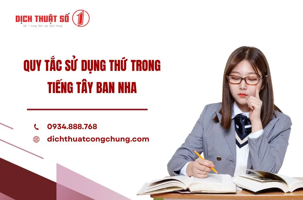 Quy tắc sử dụng thứ trong tiếng Tây Ban Nha