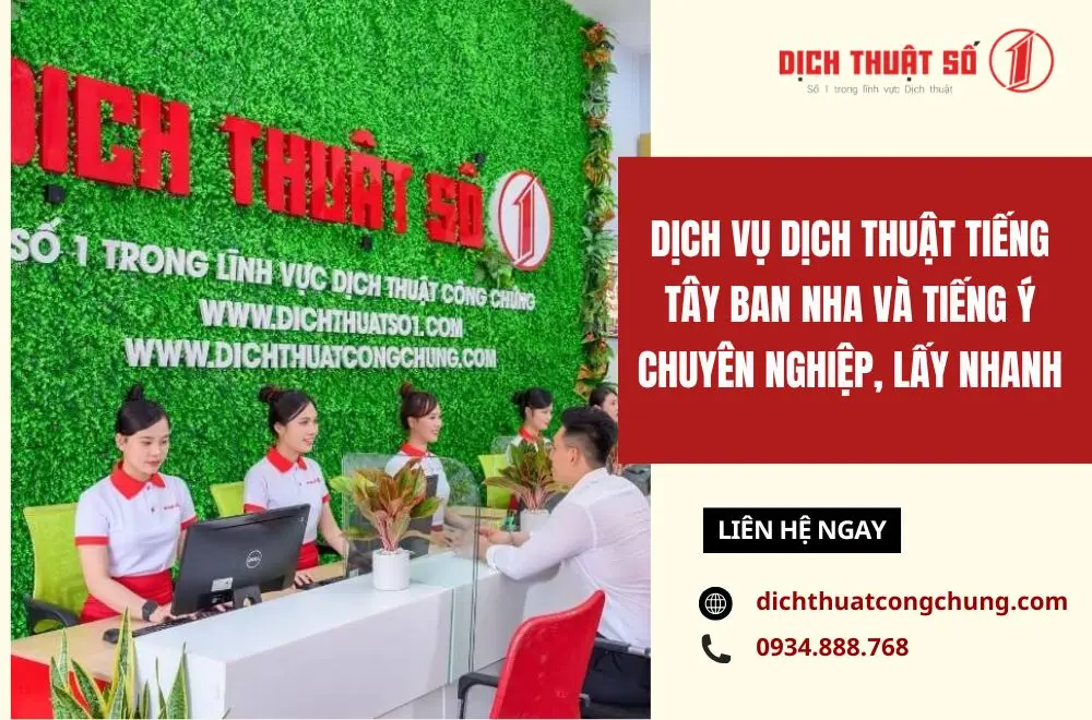 Dịch thuật tiếng Tây Ban Nha và tiếng Ý uy tín