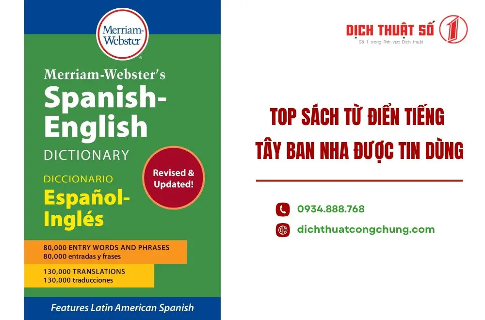Top sách từ điển tiếng Tây Ban Nha được tin dùng