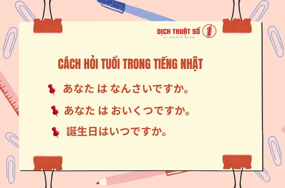Cách hỏi tuổi trong tiếng Nhật đúng chuẩn