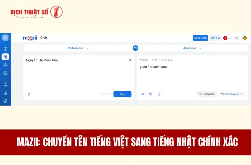 MAZII: Chuyển tên tiếng Việt sang tiếng Nhật chính xác