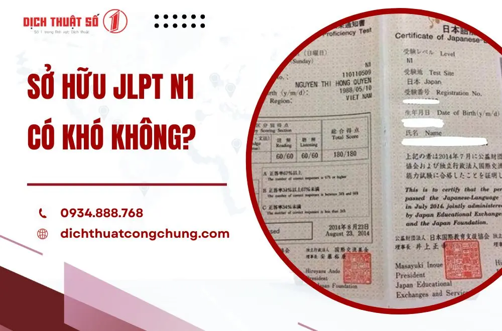 Sở hữu JLPT N1 có khó không?