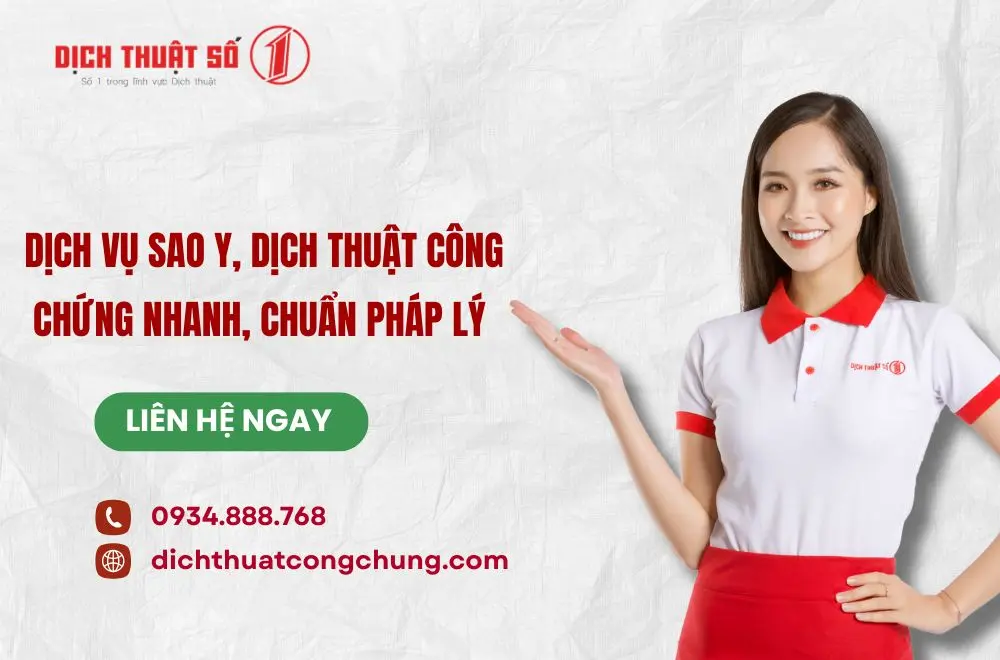 Dịch vụ sao y, dịch thuật công chứng nhanh, chuẩn pháp lý
