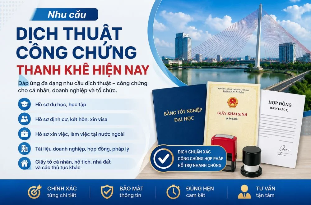 Nhu cầu dịch thuật công chứng Thanh Khê tăng cao