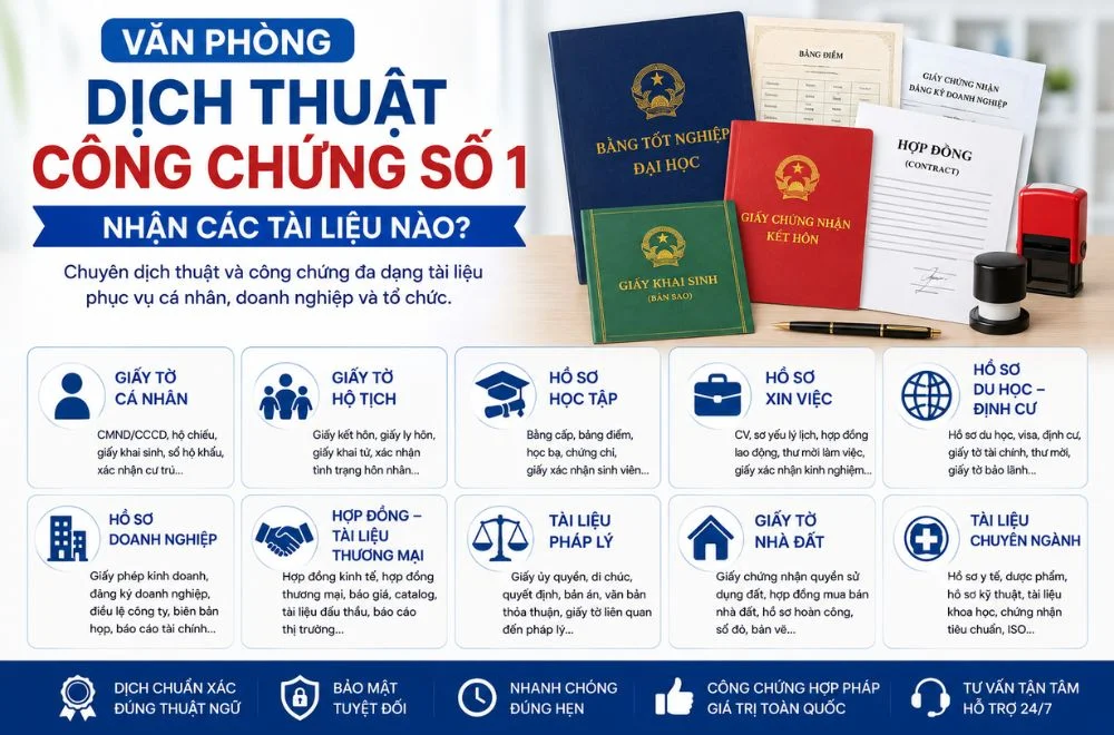 Nhiều tài liệu cần được dịch thuật công chứng